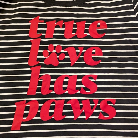 Torrid True Love has Paws Cotton Crew Neck Tee black & white stripes Sz 3x - Picture 2 of 12